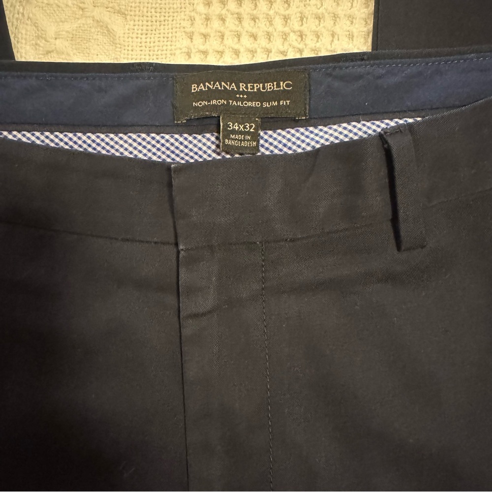 Banana Republic Non Iron Tailored Fit Black Dress Pants with Professional Finish